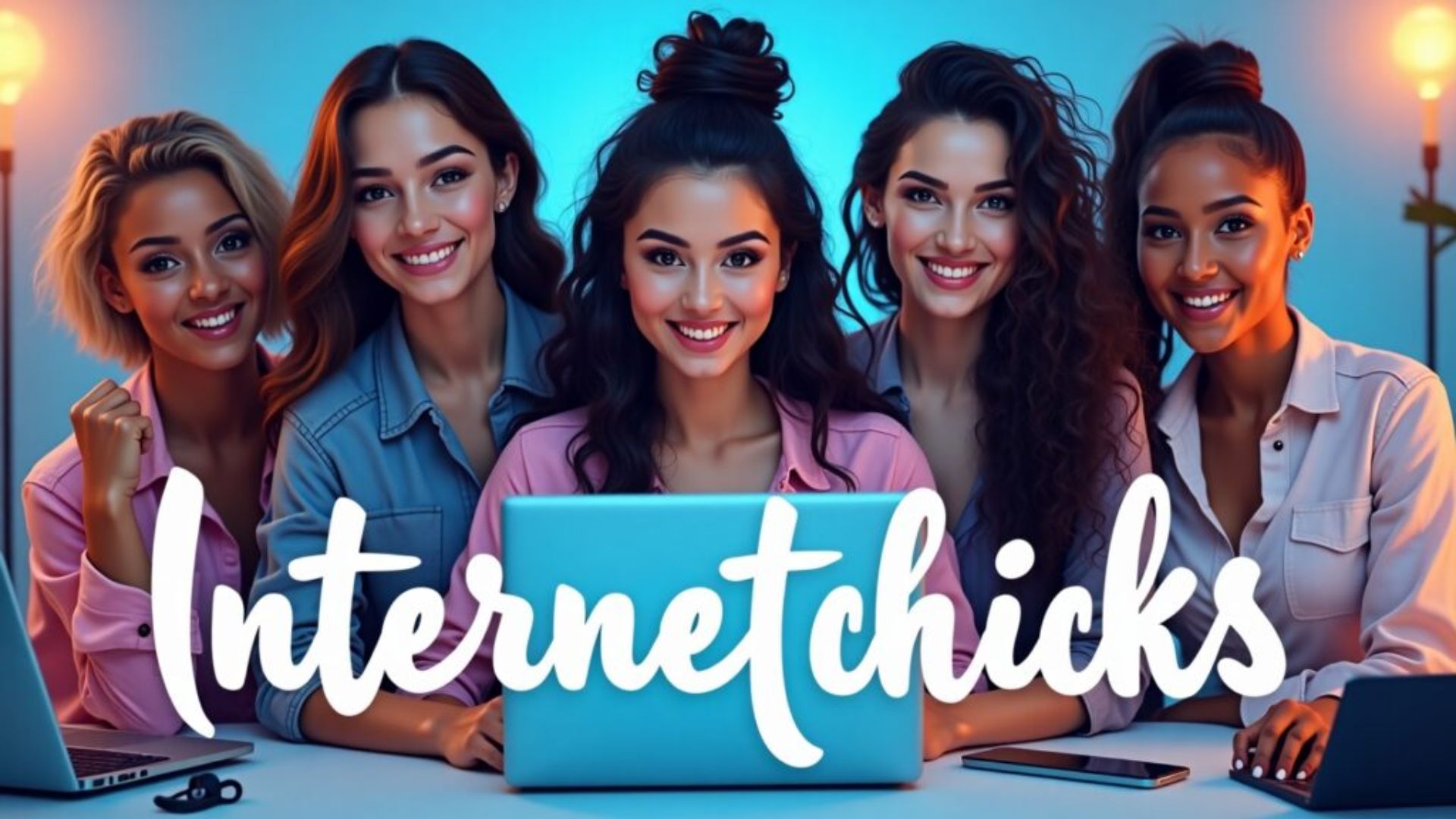 Creative collage of internet chicks and digital culture